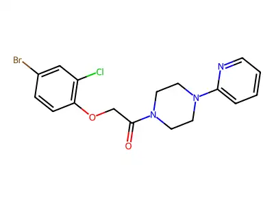 2-(4-Bromo-2-chlorophenoxy)-1-(4-pyridin-2-ylpiperazin-1-yl)ethanone structure