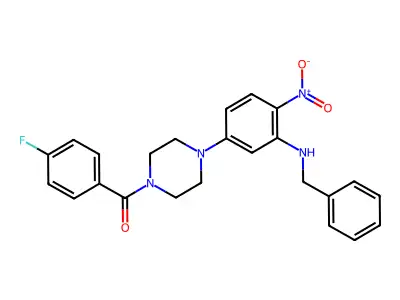 [4-[3-(Benzylamino)-4-nitrophenyl]piperazin-1-yl]-(4-fluorophenyl)methanone structure