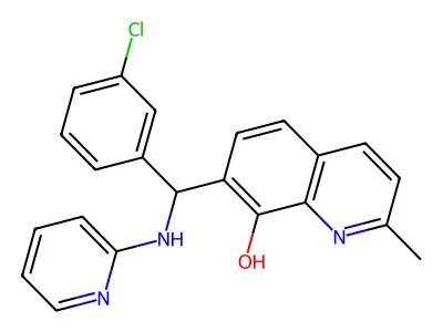 7-[(3-Chlorophenyl)-(pyridin-2-ylamino)methyl]-2-methylquinolin-8-ol structure