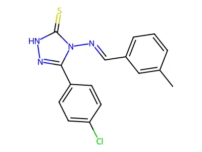 5-(4-chlorophenyl)-4-{[(E)-(3-methylphenyl)methylidene]amino}-4H-1,2,4-triazole-3-thiol structure