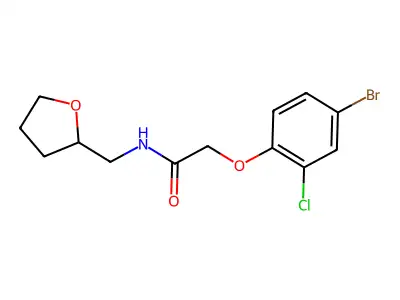 2-(4-bromo-2-chlorophenoxy)-N-(oxolan-2-ylmethyl)acetamide structure