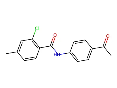 N-(4-acetylphenyl)-2-chloro-4-methylbenzamide structure
