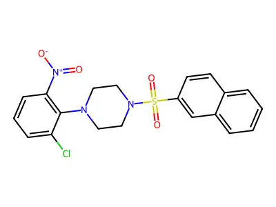 1-(2-Chloro-6-nitrophenyl)-4-naphthalen-2-ylsulfonylpiperazine structure