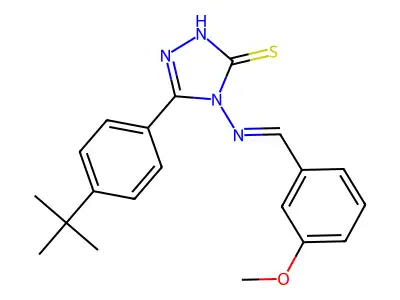 5-(4-tert-butylphenyl)-4-{[(E)-(3-methoxyphenyl)methylidene]amino}-4H-1,2,4-triazole-3-thiol structure