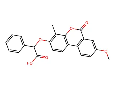 2-(8-Methoxy-4-methyl-6-oxobenzo[c]chromen-3-yl)oxy-2-phenylacetic acid structure