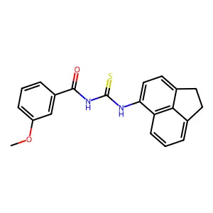 N-(1,2-dihydroacenaphthylen-5-ylcarbamothioyl)-3-methoxybenzamide structure