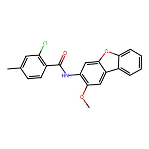 2-chloro-N-(2-methoxydibenzofuran-3-yl)-4-methylbenzamide structure