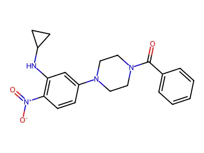 [4-[3-(Cyclopropylamino)-4-nitrophenyl]piperazin-1-yl]-phenylmethanone structure
