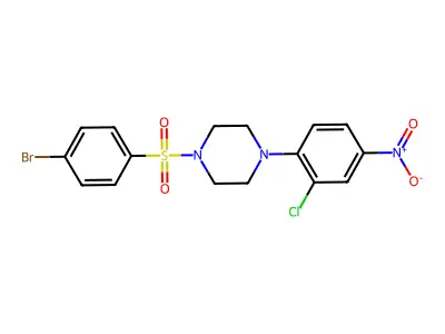 1-(4-Bromophenyl)sulfonyl-4-(2-chloro-4-nitrophenyl)piperazine structure