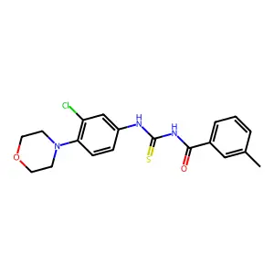 N-[(3-chloro-4-morpholin-4-ylphenyl)carbamothioyl]-3-methylbenzamide structure