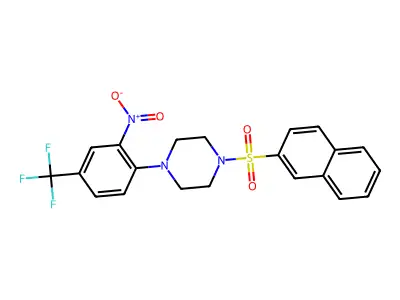 1-(2-Naphthylsulfonyl)-4-[2-nitro-4-(trifluoromethyl)phenyl]piperazine structure
