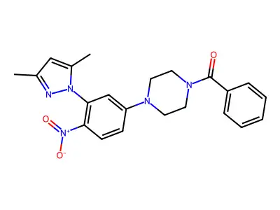 [4-[3-(3,5-Dimethylpyrazol-1-yl)-4-nitrophenyl]piperazin-1-yl]-phenylmethanone structure