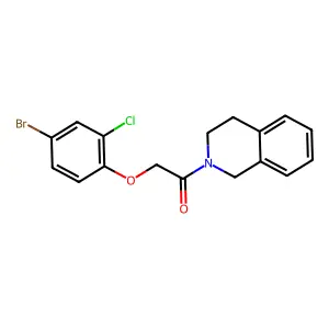 2-(4-bromo-2-chlorophenoxy)-1-(3,4-dihydro-1H-isoquinolin-2-yl)ethanone structure