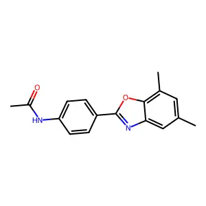 N-[4-(5,7-dimethyl-1,3-benzoxazol-2-yl)phenyl]acetamide structure