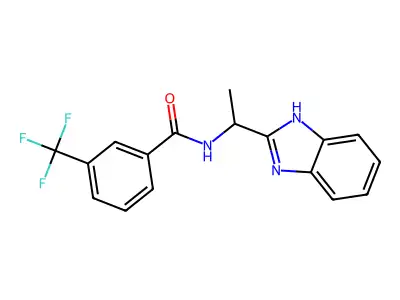 N-[1-(1H-benzimidazol-2-yl)ethyl]-3-(trifluoromethyl)benzamide structure