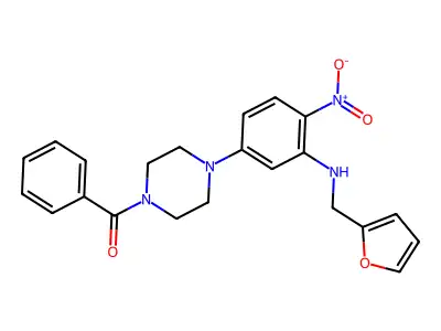 [4-[3-(Furan-2-ylmethylamino)-4-nitrophenyl]piperazin-1-yl]-phenylmethanone structure