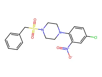 1-Benzylsulfonyl-4-(4-chloro-2-nitrophenyl)piperazine structure