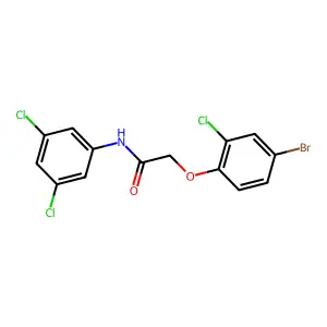 2-(4-bromo-2-chlorophenoxy)-N-(3,5-dichlorophenyl)acetamide structure