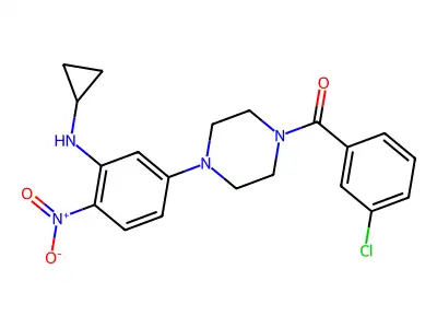 (3-Chlorophenyl)-[4-[3-(cyclopropylamino)-4-nitrophenyl]piperazin-1-yl]methanone structure