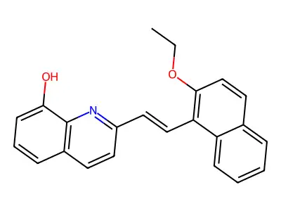 2-[(E)-2-(2-ethoxynaphthalen-1-yl)ethenyl]quinolin-8-ol structure