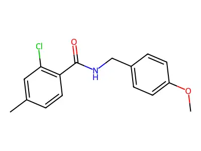 2-chloro-N-[(4-methoxyphenyl)methyl]-4-methylbenzamide structure