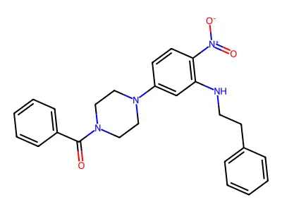 (4-{4-Nitro-3-[(2-phenylethyl)amino]phenyl}piperazin-1-yl)(phenyl)methanone structure