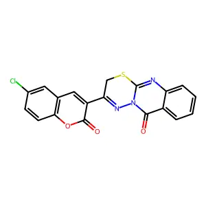 3-(6-chloro-2-oxochromen-3-yl)-2H-[1,3,4]thiadiazino[2,3-b]quinazolin-6-one structure