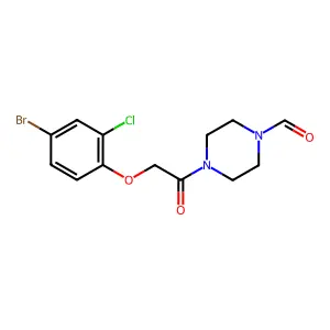 4-[2-(4-Bromo-2-chlorophenoxy)acetyl]piperazine-1-carbaldehyde structure