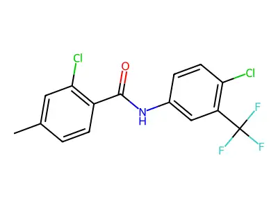 2-chloro-N-[4-chloro-3-(trifluoromethyl)phenyl]-4-methylbenzamide structure