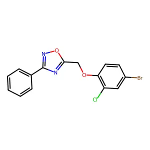 5-[(4-Bromo-2-chlorophenoxy)methyl]-3-phenyl-1,2,4-oxadiazole structure