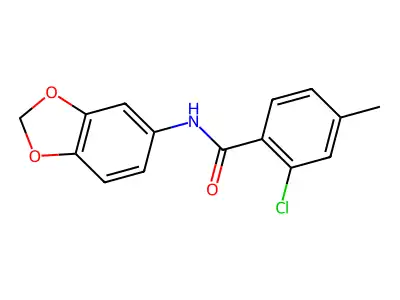N-(1,3-benzodioxol-5-yl)-2-chloro-4-methylbenzamide structure