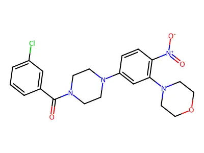 4-{5-[4-(3-Chlorobenzoyl)piperazin-1-yl]-2-nitrophenyl}morpholine structure