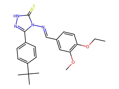 5-(4-tert-butylphenyl)-4-{[(E)-(4-ethoxy-3-methoxyphenyl)methylidene]amino}-4H-1,2,4-triazole-3-thiol structure
