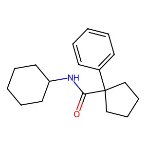 N-cyclohexyl-1-phenylcyclopentane-1-carboxamide structure