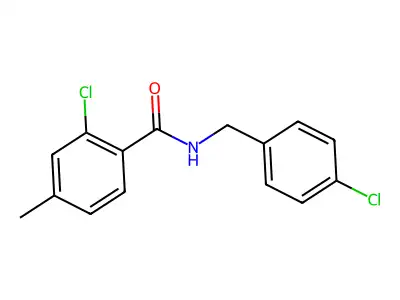 2-chloro-N-[(4-chlorophenyl)methyl]-4-methylbenzamide structure