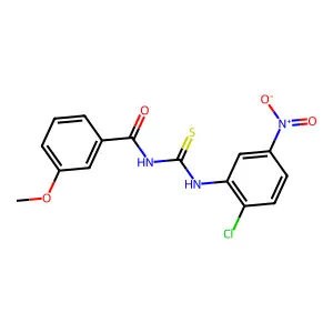 N-[(2-chloro-5-nitrophenyl)carbamothioyl]-3-methoxybenzamide structure