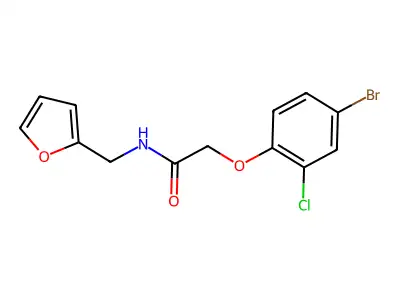 2-(4-bromo-2-chlorophenoxy)-N-(furan-2-ylmethyl)acetamide structure