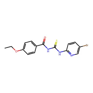 N-[(5-bromopyridin-2-yl)carbamothioyl]-4-ethoxybenzamide structure
