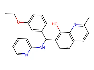 7-[(3-Ethoxyphenyl)-(pyridin-2-ylamino)methyl]-2-methylquinolin-8-ol structure