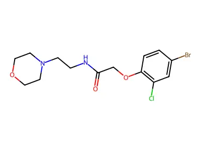 2-(4-bromo-2-chlorophenoxy)-N-(2-morpholin-4-ylethyl)acetamide structure