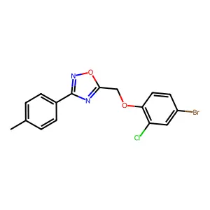 5-[(4-Bromo-2-chlorophenoxy)methyl]-3-(4-methylphenyl)-1,2,4-oxadiazole structure