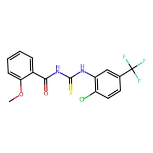 N-[[2-chloro-5-(trifluoromethyl)phenyl]carbamothioyl]-2-methoxybenzamide structure