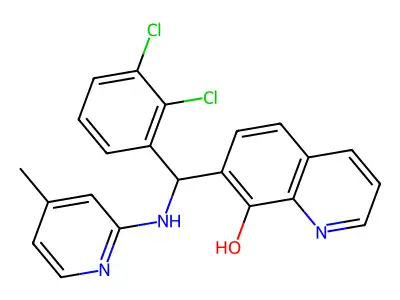 7-[(2,3-Dichlorophenyl)-[(4-methylpyridin-2-yl)amino]methyl]quinolin-8-ol structure