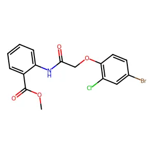 Methyl 2-{[(4-bromo-2-chlorophenoxy)acetyl]amino}benzoate structure