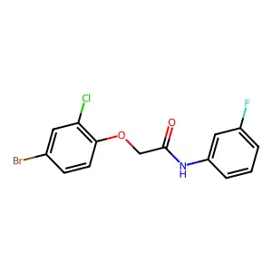 2-(4-bromo-2-chlorophenoxy)-N-(3-fluorophenyl)acetamide structure