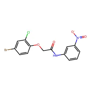2-(4-bromo-2-chlorophenoxy)-N-(3-nitrophenyl)acetamide structure
