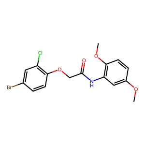 2-(4-bromo-2-chlorophenoxy)-N-(2,5-dimethoxyphenyl)acetamide structure