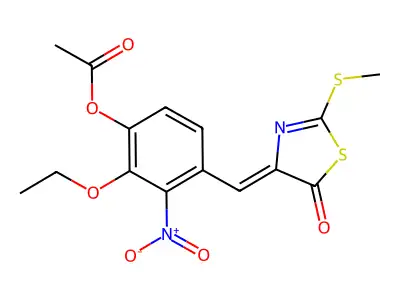 4-[[4-(Acetyloxy)-3-ethoxy-2-nitrophenyl]methylene]-2-(methylthio)-5(4H)-thiazolone structure