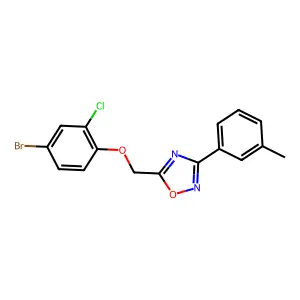 5-[(4-Bromo-2-chlorophenoxy)methyl]-3-(3-methylphenyl)-1,2,4-oxadiazole structure