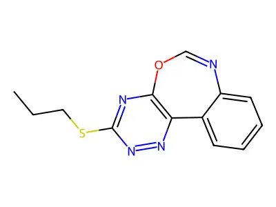 3-(Propylthio)[1,2,4]triazino[5,6-d][3,1]benzoxazepine structure